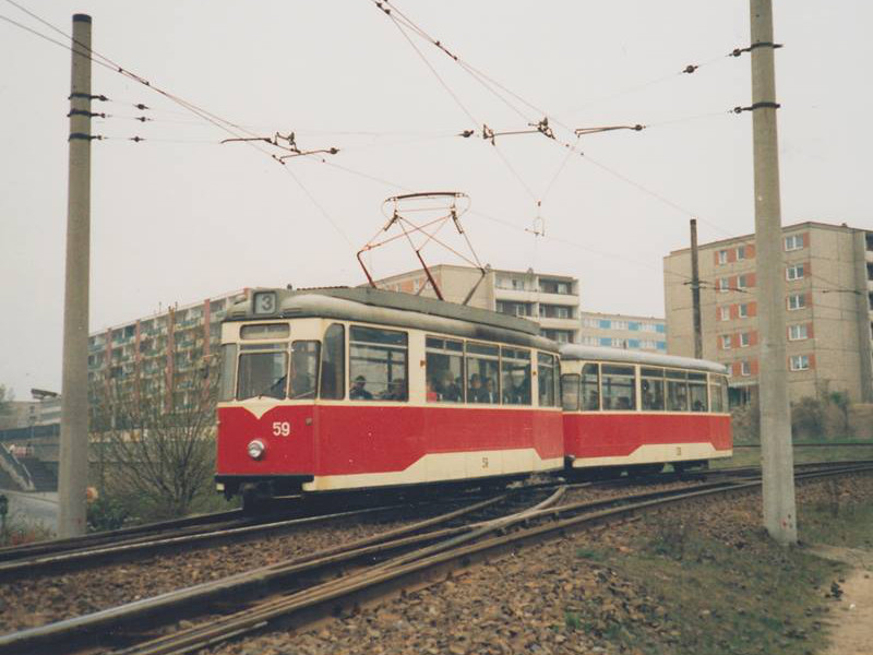Gotha-Zug im Gleisdreieck Johann-Eichorn-Straße