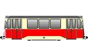 roter Gotha-Wagen mit cremefarbenem Bodenstreifen